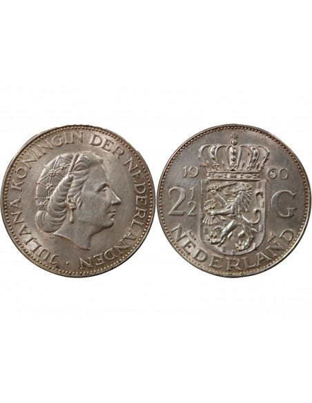 Pays-Bas Juliana 2,5 gulden Argent 1960