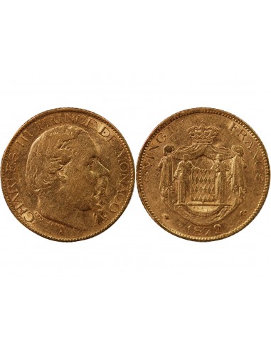 Monaco Charles III de Monaco 20 francs Or 1879 A Paris