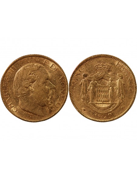 Monaco Charles III de Monaco 20 francs Or 1879 A Paris