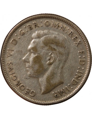 Australie George VI, Roi d'Angleterre, Empereur des Indes Florin Argent 1947 M Melbourne