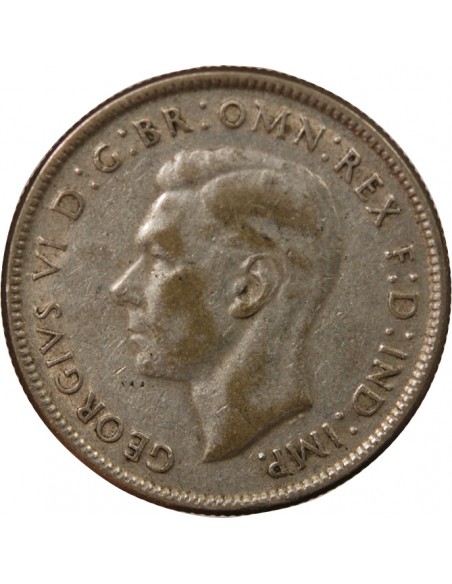 Australie George VI, Roi d'Angleterre, Empereur des Indes Florin Argent 1947 M Melbourne