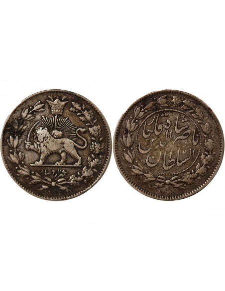 PERSE, QAJAR - 1000 DINARS ARGENT 1296 (1879)