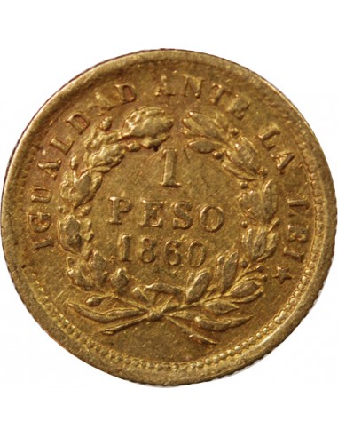 Chili Peso Or 1860 So Santiago