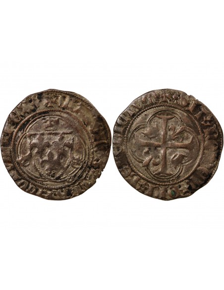 Charles VII 1 blanc Billon 1456-1467 H La Rochelle