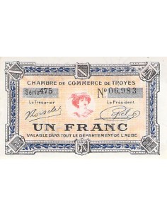 CHAMBRE DE COMMERCE, TROYES - 1 FRANC 2