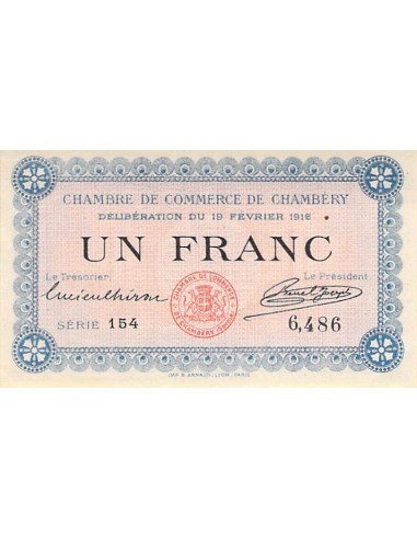 CHAMBRE DE COMMERCE, CHAMBERY - 1 FRANC