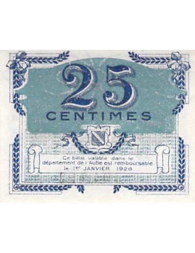CHAMBRE DE COMMERCE, TROYES - 25 CENTIMES 1926