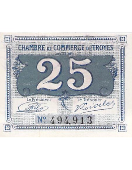 CHAMBRE DE COMMERCE, TROYES - 25 CENTIMES 1926