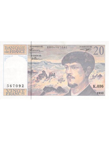 FRANCE, DEBUSSY - 20 FRANCS 1992