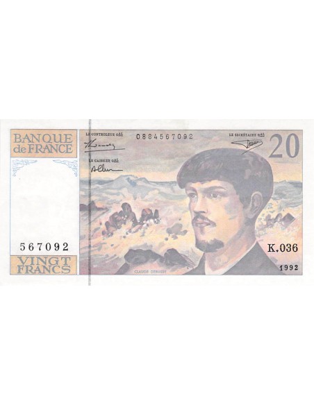 FRANCE, DEBUSSY - 20 FRANCS 1992