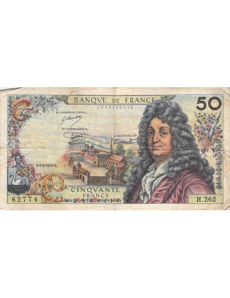 FRANCE, RACINE - 50 FRANCS 06/03/1975