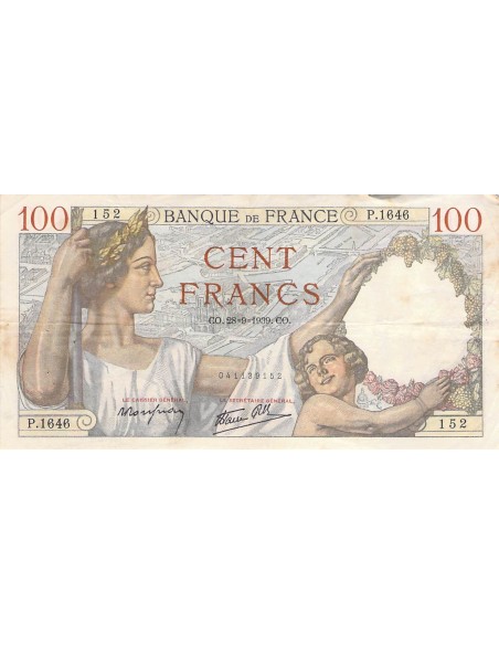 100 francs 1939