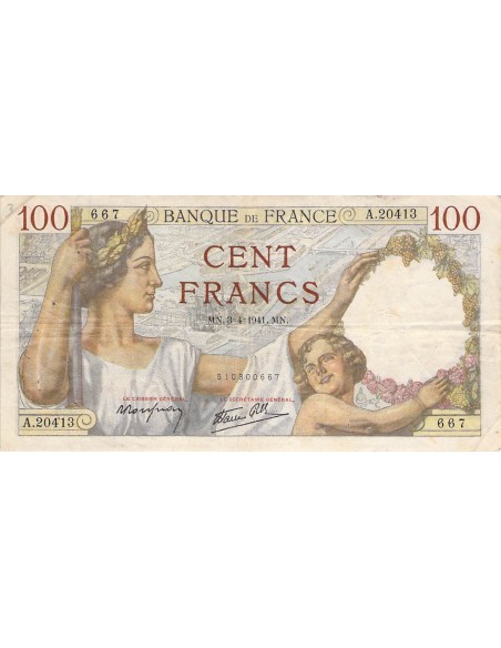 France, Sully - 100 Francs 03/04/1941 100 francs 1941