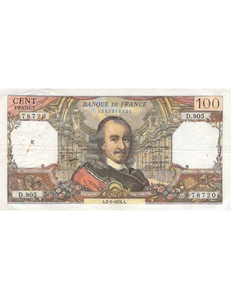 FRANCE, CORNEILLE - 100 FRANCS 02/01/1976