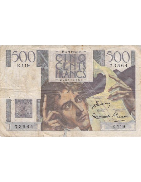 France, Chateaubriand - 500 Francs 04/09/1952 500 francs 1952