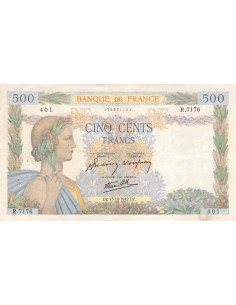 FRANCE, LA PAIX - 500 FRANCS 15/10/1942 2