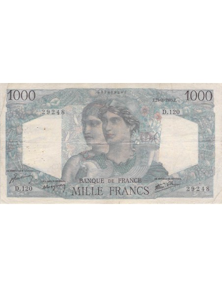 1000 francs 1945