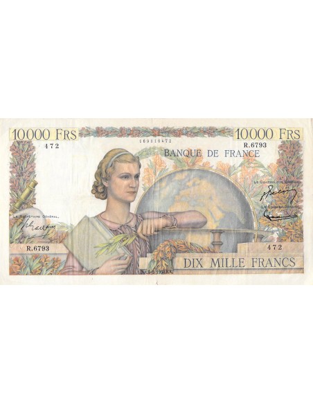 10000 francs 1954