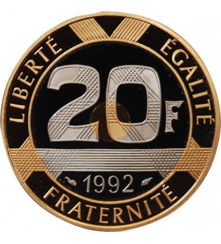 MONT SAINT MICHEL - 20 FRANCS OR 1992 "Frappe BE"