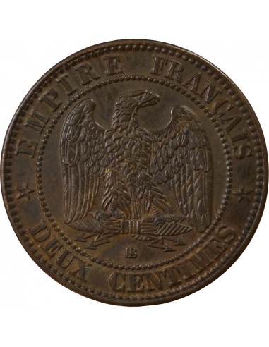 Napoléon III 2 centimes Bronze 1862 BB Strasbourg