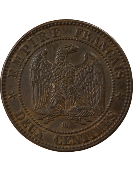 Napoléon III 2 centimes Bronze 1862 BB Strasbourg