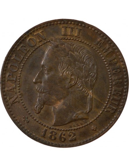 Napoléon III 2 centimes Bronze 1862 BB Strasbourg