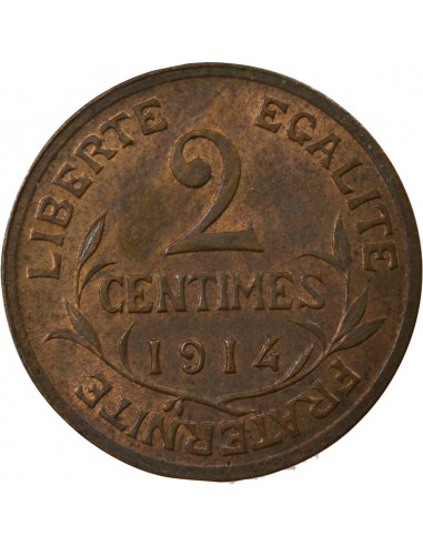 2 centimes Bronze 1914 A Paris