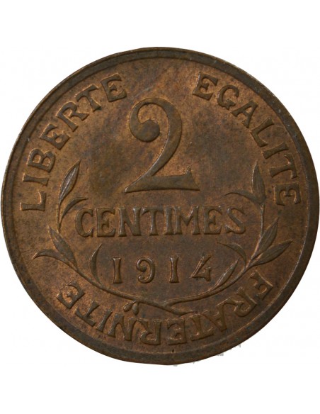 2 centimes Bronze 1914 A Paris
