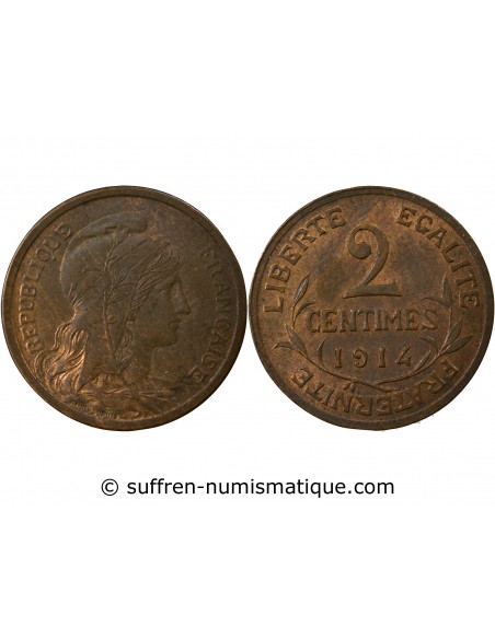 2 centimes Bronze 1914 A Paris