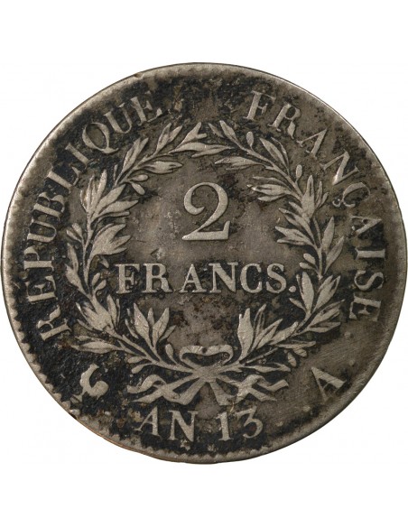 Napoléon Ier, Empereur de France, Roi d'Italie 2 francs Argent AN 13 A Paris