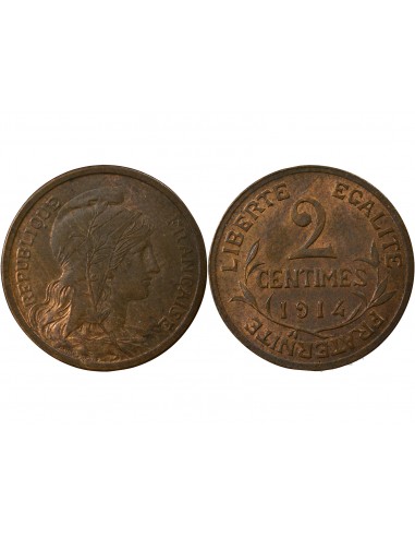 2 centimes Bronze 1914 A Paris
