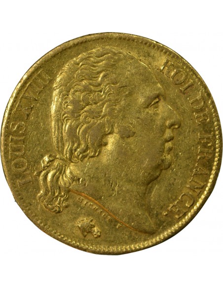 LOUIS XVIII - 20 FRANCS OR 1818 A PARIS