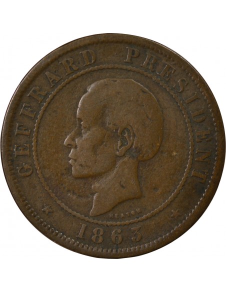 Haïti Fabre Geffrard 20 Centimes Bronze 1863 H Heaton