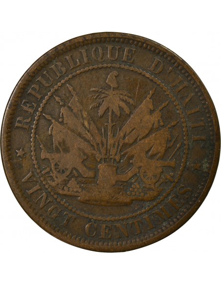Haïti Fabre Geffrard 20 Centimes Bronze 1863 H Heaton