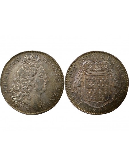 Louis XIV 1 jeton Argent 1709 Saint-Brieuc