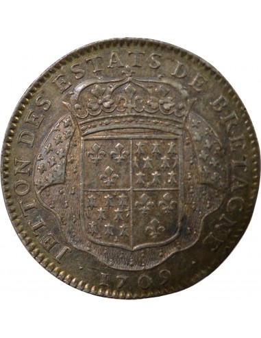 Louis XIV 1 jeton Argent 1709 Saint-Brieuc