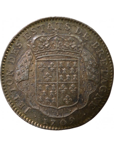 Louis XIV 1 jeton Argent 1709 Saint-Brieuc