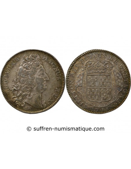 Louis XIV 1 jeton Argent 1713 Dinan