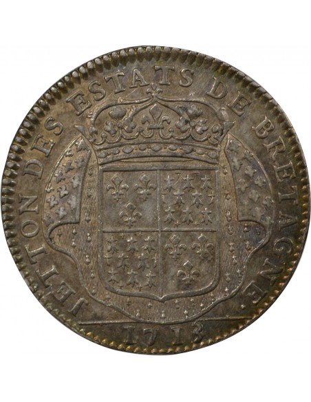 Louis XIV 1 jeton Argent 1713 Dinan