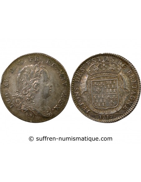 Louis XV 1 jeton Argent 1717 Dinan