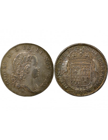 Louis XV 1 jeton Argent 1717 Dinan