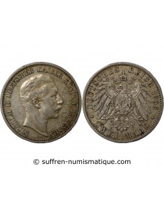 Allemagne Guillaume II de Wurtemberg 2 mark Argent 1905 A Berlin