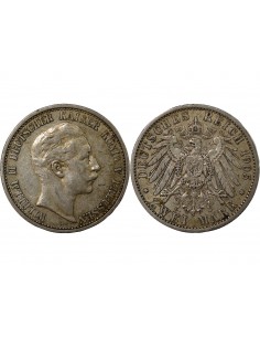 Allemagne Guillaume II, Empereur 2 mark Argent 1905 A Berlin 2