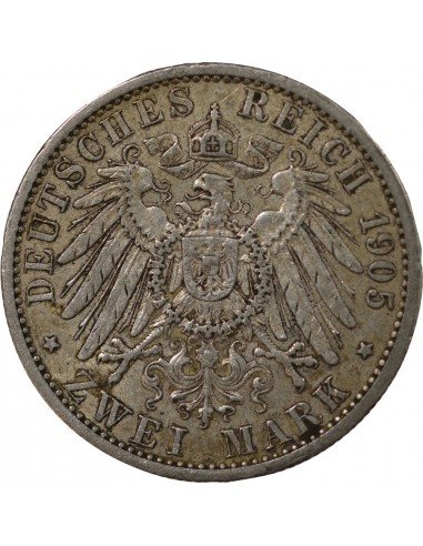 Allemagne Guillaume II de Wurtemberg 2 mark Argent 1905 A Berlin