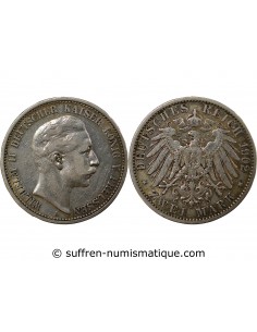Allemagne Guillaume II de Wurtemberg 2 mark Argent 1902 A Berlin