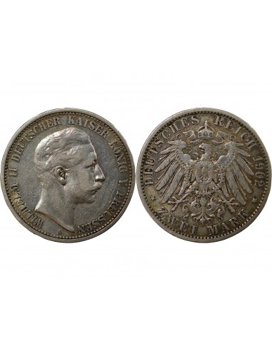 Allemagne Guillaume II de Wurtemberg 2 mark Argent 1902 A Berlin