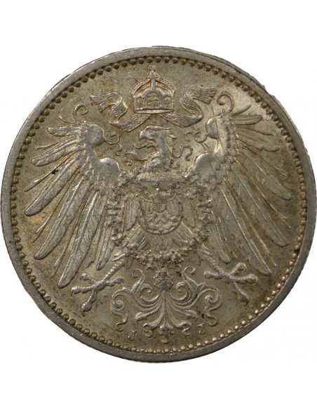 Allemagne Guillaume II de Wurtemberg 1 mark Argent 1911 J Hamburg