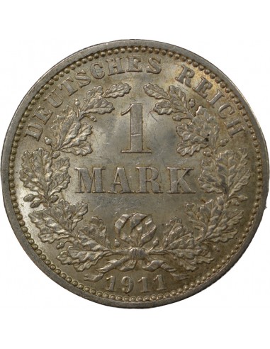 Allemagne Guillaume II de Wurtemberg 1 mark Argent 1911 J Hamburg