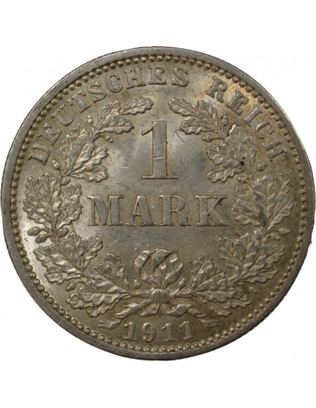 Allemagne Guillaume II de Wurtemberg 1 mark Argent 1911 J Hamburg