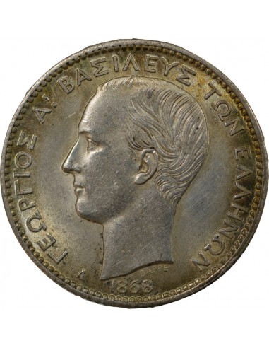 Grèce Georges I de Grèce 1 drachme Argent 1868